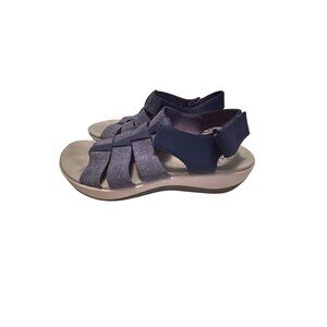 Clarks Womens Navy Blue Strappy Sandals Size 8